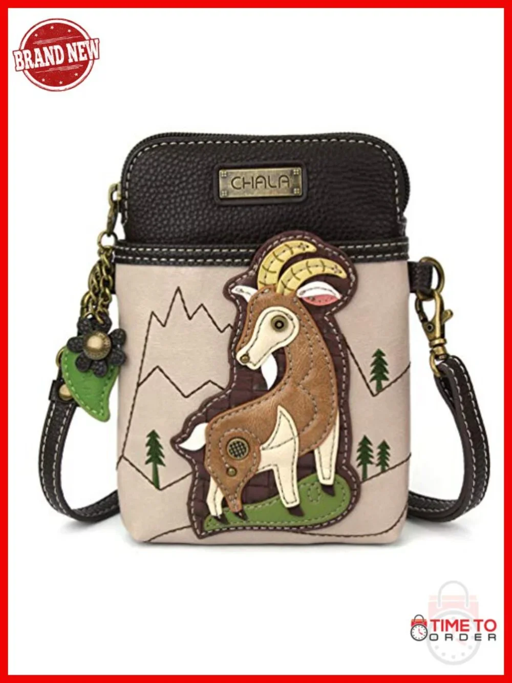Cell Phone Crossbody Purse in Vegan Leather with Adjustable Strap